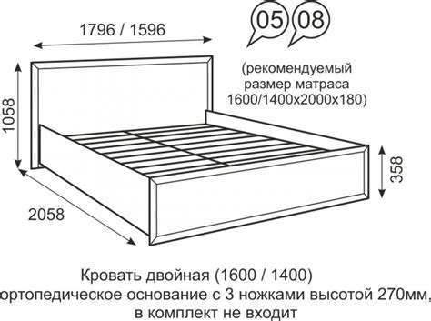 Изменение размеров каркаса кровати