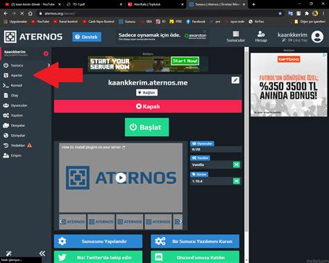 Как установить и настроить Aternos сервер