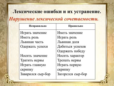 Ошибки и их устранение