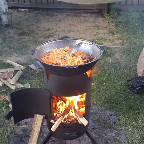Правильное расположение казана на мангале
