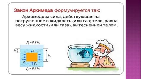 Сила архимеда и свойства скалярии