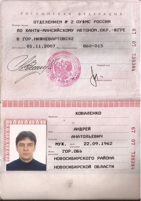 Раздел паспорта РФ, отражающий информацию о национальной принадлежности