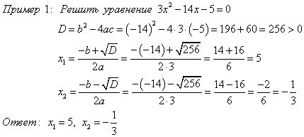 Решение квадратных уравнений с отрицательным дискриминантом