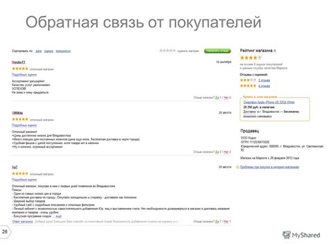 Обратная связь от покупателей