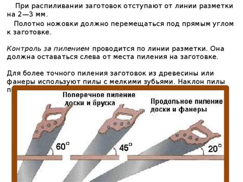 Важные моменты при использовании пилы с установленным углом