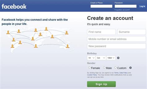 Вход на Mega marketplace через аккаунт Facebook
