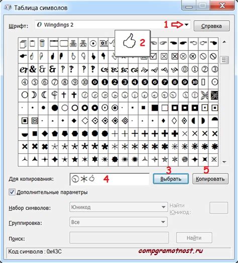 Выбираем опцию "Отображение символов"