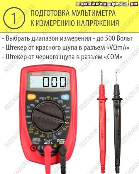 Выбор режима и измерение напряжения