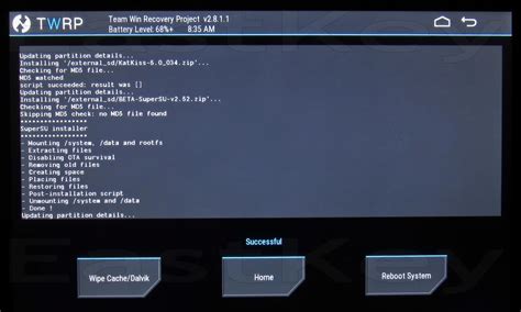Завершение установки Pure на Android