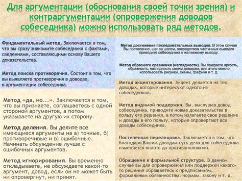 Методы построения аргументации и обоснования своей позиции в суде
