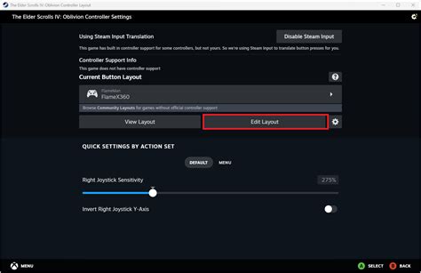 Настройка дополнительных функций Steam Input