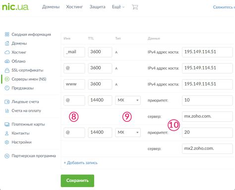 Настройка DNS-записей