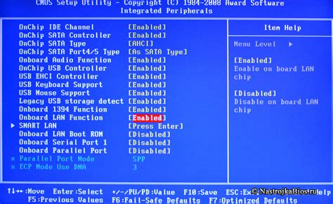 Настройки сетевой карты в BIOS Gigabyte