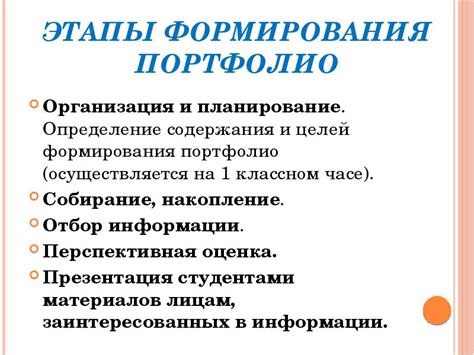 Определение формата и целей портфолио