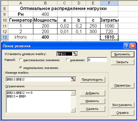 Оптимальное распределение мощности