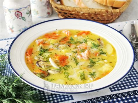 Оригинальный рецепт сухого супа с морепродуктами и сыром