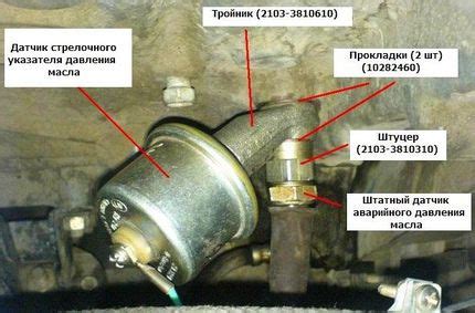 Основные компоненты датчика давления масла.