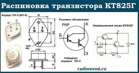 Основные характеристики транзистора КТ825Г
