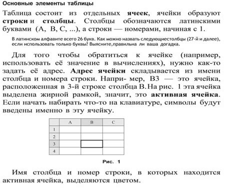 Основные элементы таблицы в Маткаде