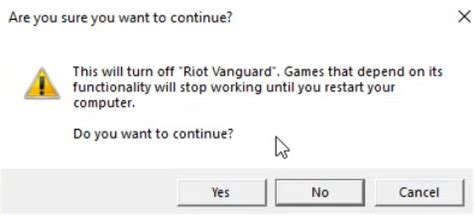 Отключение Vanguard