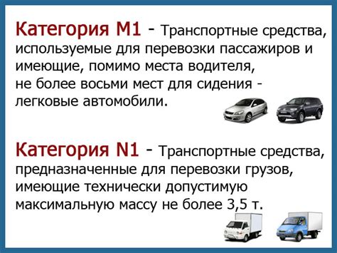Отличие категории "В М1" от других категорий