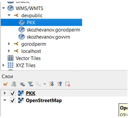 Подключение ПКК к QGIS