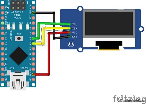 Подключение дисплея к Arduino Nano по проводам