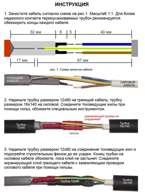 Подключение кабеля к сети электропитания
