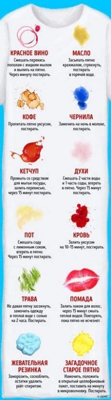 Полезные советы для предотвращения пятен