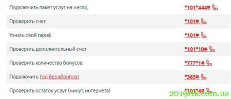 Проверка подключения и настройка услуг тарифа