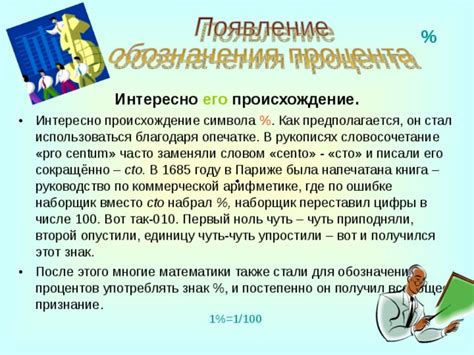 Происхождение символа 1%