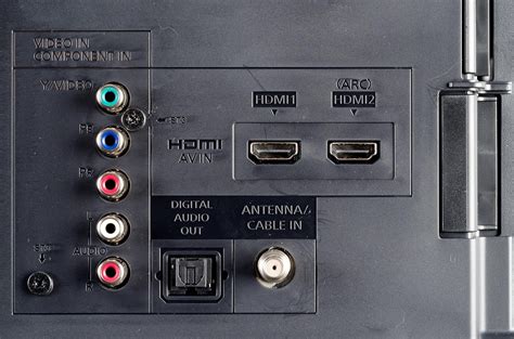 Расположение разъемов тюльпанов на телевизоре Panasonic