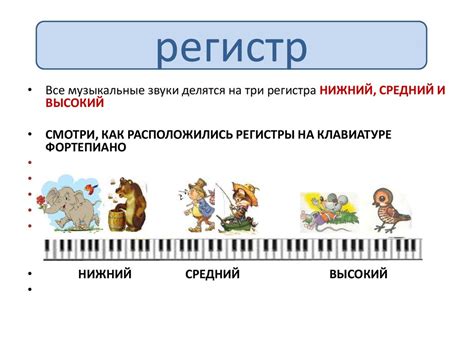 Регистры в музыке для детей