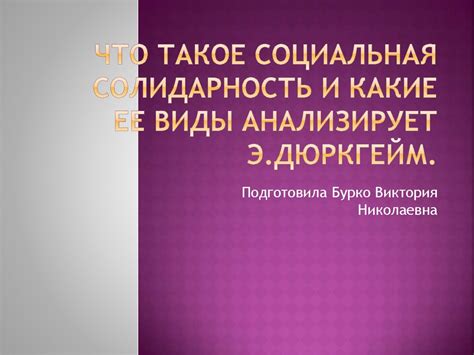 Социальная солидарность: понятие и значение