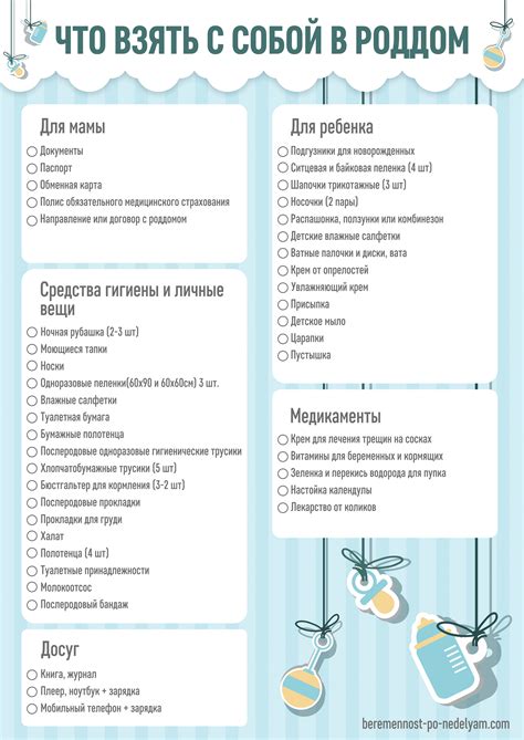 Список вещей для роддома