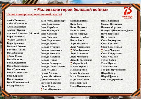 Список уникальных имен героев