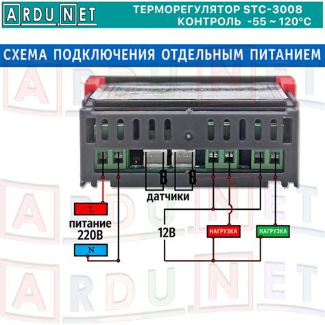 Схема подключения терморегулятора STC-1000