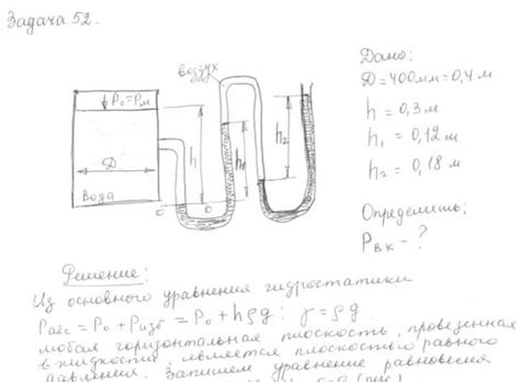 Формула вычисления давления по показаниям манометра