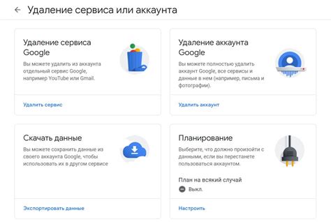 Шаги по удалению аккаунта