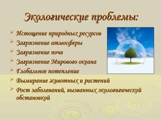 Экологические проблемы и ресурсное истощение