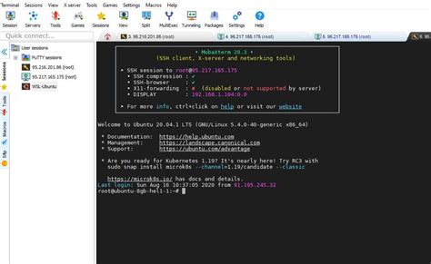  Подключение по ssh с использованием Mobaxterm 