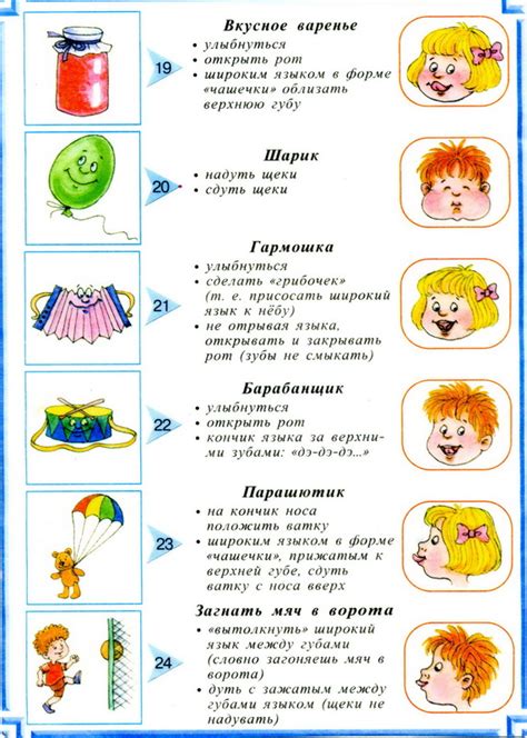 Тема 4: Развитие артикуляционной гимнастики